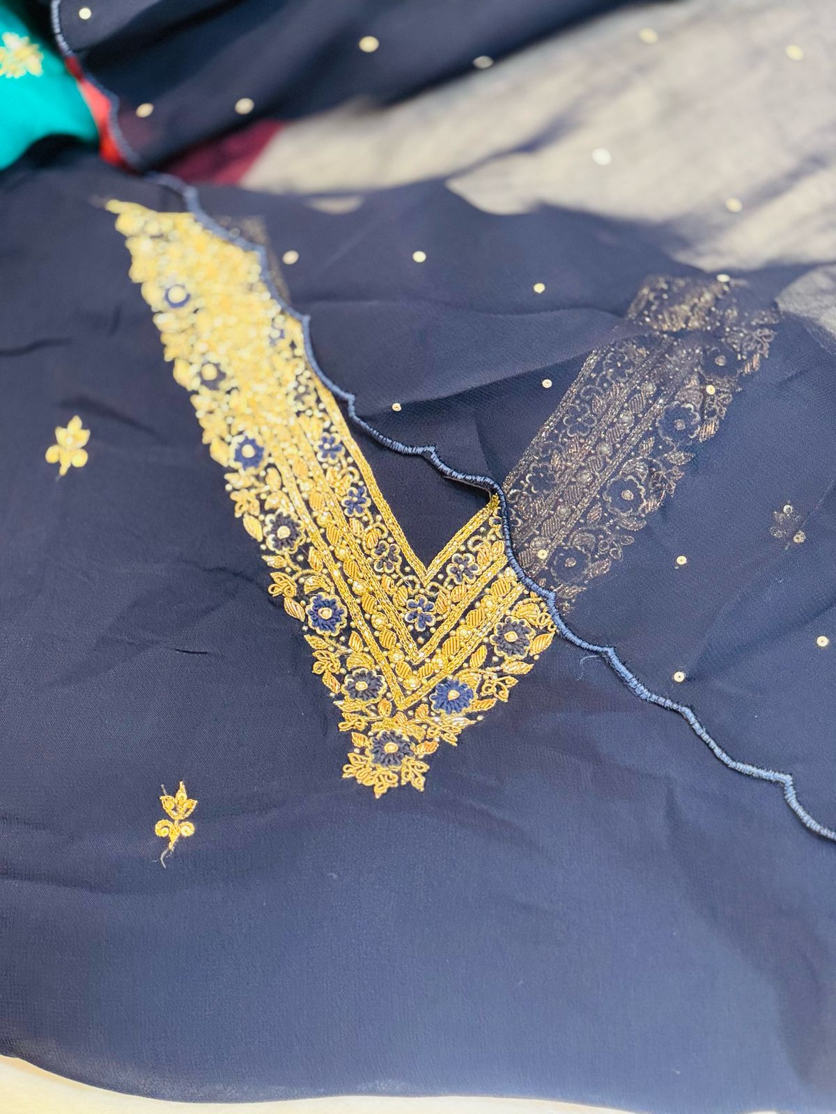 Premium black handworked salwar suit