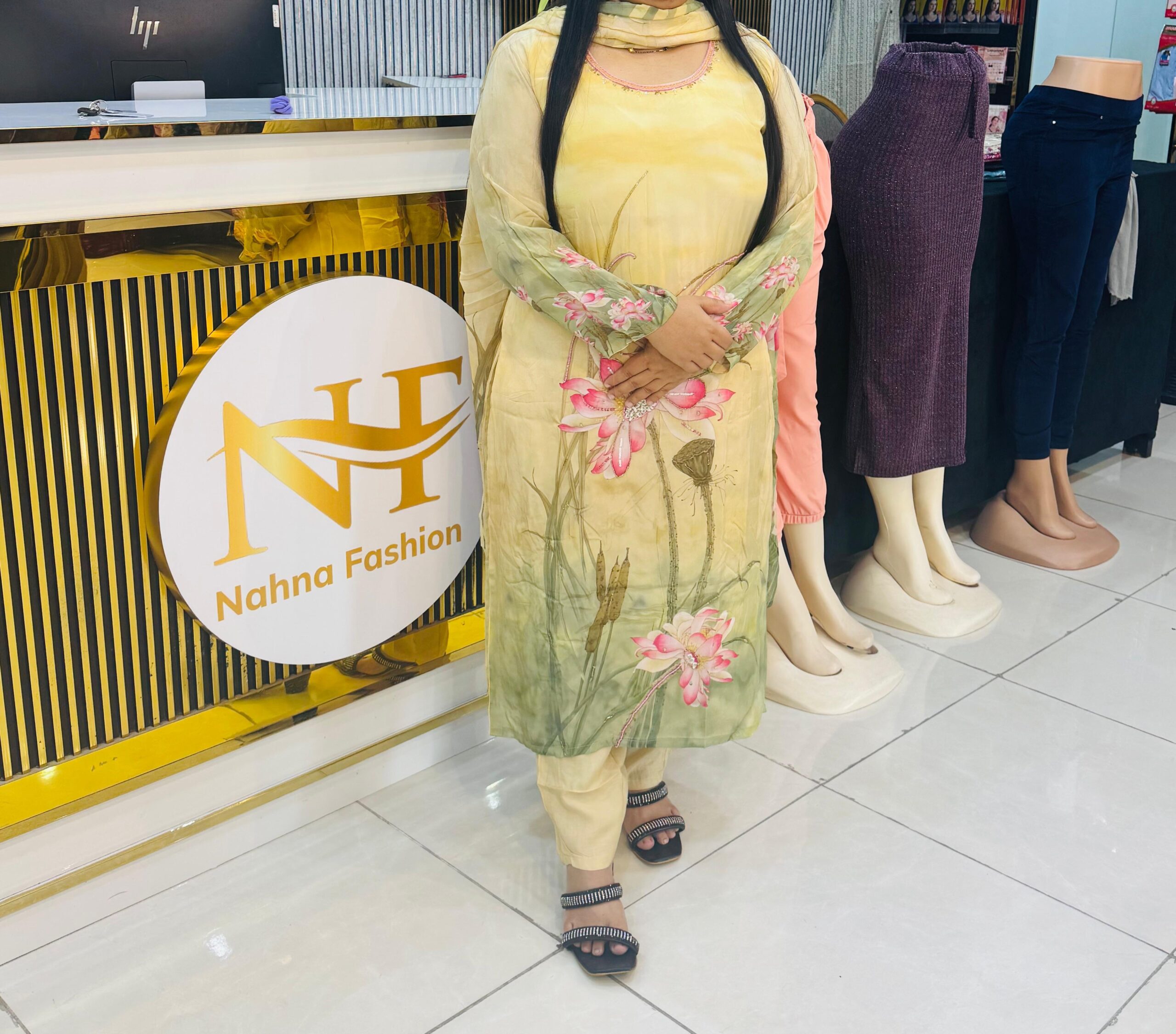 Floral Yellow Green churithar