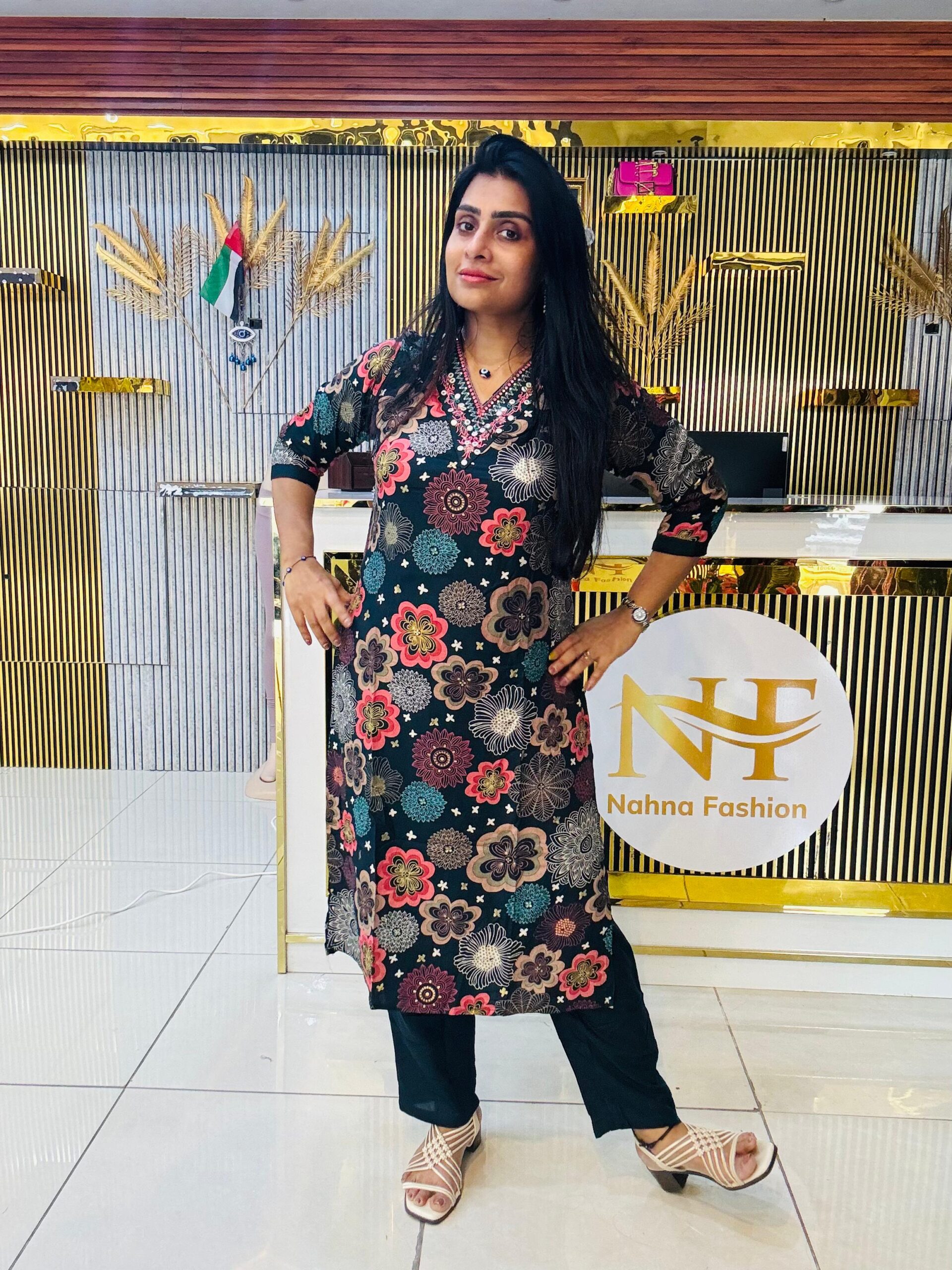 Floral Printed Kurtha Set