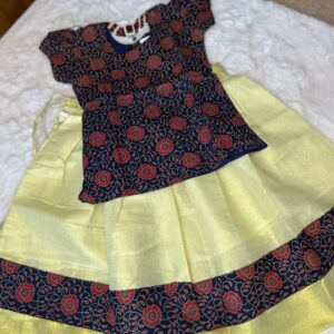 Ajrak Printed Baby Pattupavada