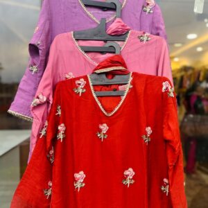 Traditional Churithar set -lavender pink meroon for women just 3299/-