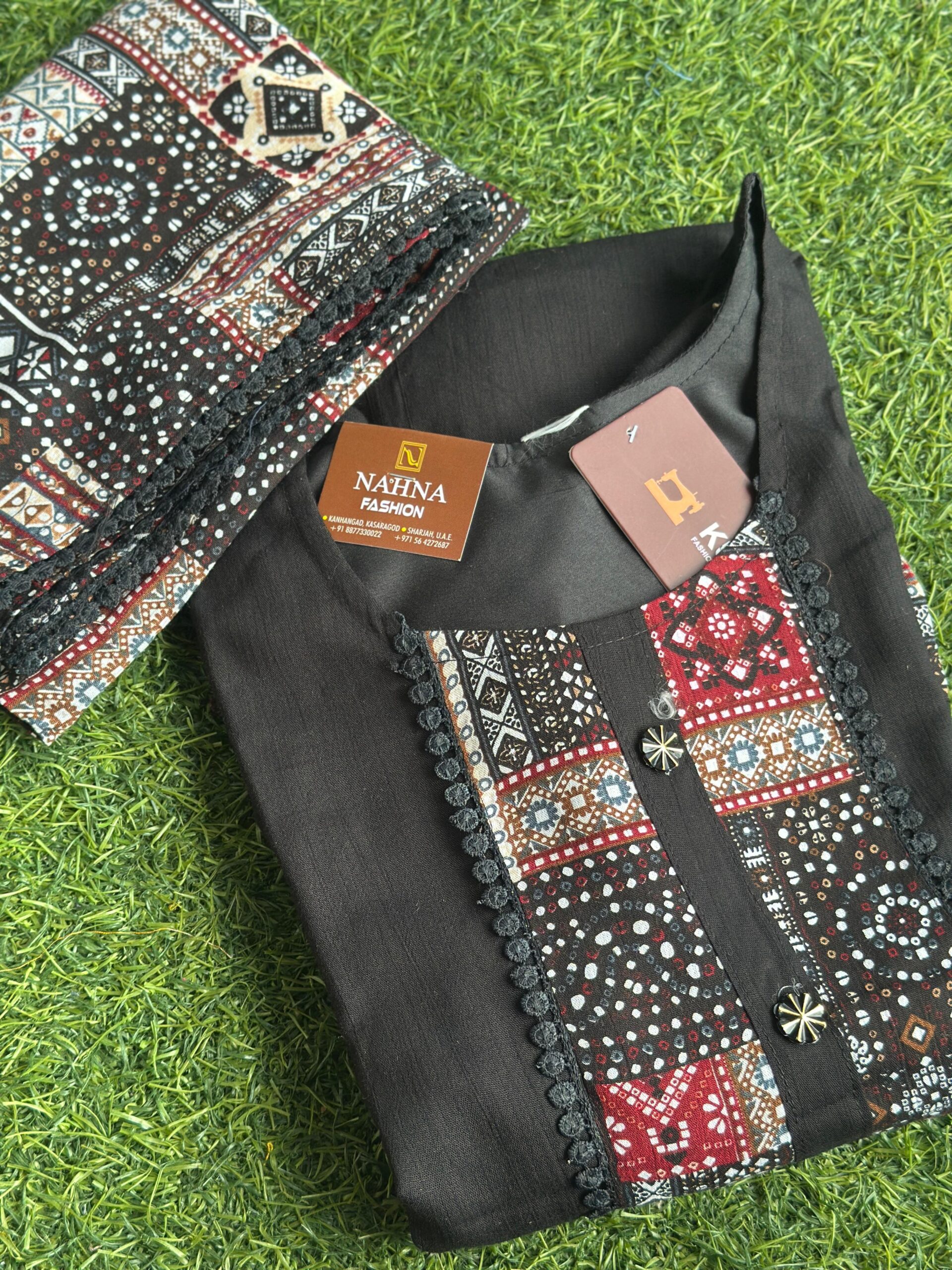 Ajrak Printed Top with Shall - Image 2