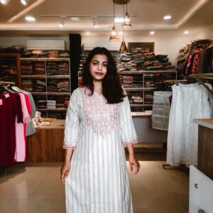 Stylish Embroidery Straight Cut Cord set